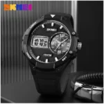 SKMEI - 1761 - Analog Digital Sports LED Stopwatch - black/white - Image 2