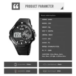 SKMEI - 1761 - Analog Digital Sports LED Stopwatch - black/white - Image 7