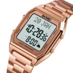 SKMEI - 1763 - Qibla Azan Time Reminder Prayer Watch - rose gold/white - Image 2