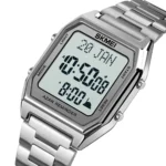 SKMEI - 1763 - Qibla Azan Time Reminder Prayer Watch - silver white - Image 2