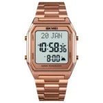 SKMEI - 1763 - Qibla Azan Time Reminder Prayer Watch - rose gold/white