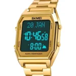 SKMEI - 1763 - Qibla Azan Time Reminder Prayer Watch - gold black - Image 8
