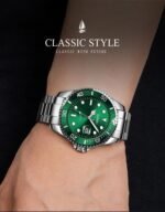 SKMEI - 1779 - Casual Quartz Luxury Full Steel Waterproof watch - silver/green - Image 3