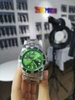 SKMEI - 1779 - Casual Quartz Luxury Full Steel Waterproof watch - silver/green - Image 5