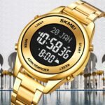 SKMEI - 1861 - Qibla Azan Time Reminder Prayer Watch - gold black - Image 4