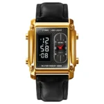 Skmei - 1868 (strap) - Digital LED Luminous Waterproof - Golden-Leather