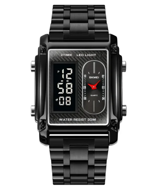 Skmei - 1868 (Chain) - Digital LED Luminous Waterproof - Black-Steel