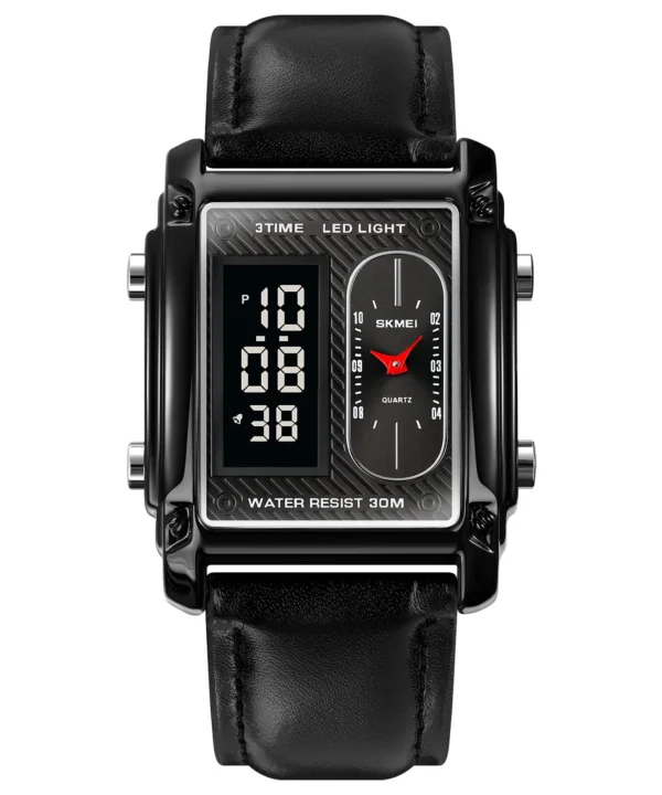 Skmei - 1868 (strap) - Digital LED Luminous Waterproof - Black-Leather