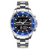 SKMEI - 1896 - Qibla Azan Time Reminder Prayer Watch - silver/blue