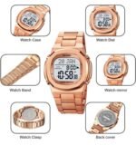 SKMEI - 2036 - Qibla Azan Time Reminder Prayer Watch - Rosegold/white - Image 3