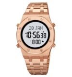 SKMEI - 2043 - Qibla Azan Time Reminder Prayer Watch - rosegold/white - Image 2