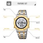 SKMEI - 2043 - Qibla Azan Time Reminder Prayer Watch - silver/gold-white - Image 6