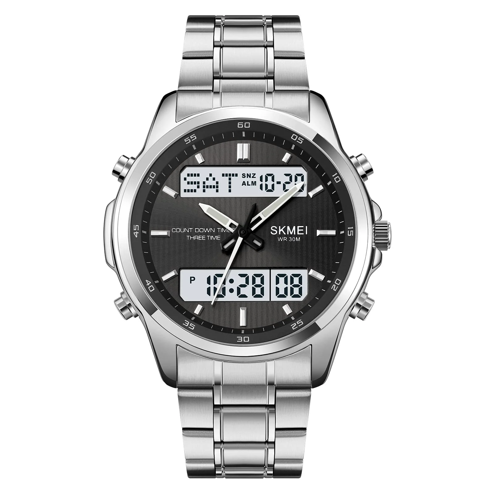 2049-10-1.webp Skmei - 2049 - Multifunctional Waterproof Watch - Silver/White - Image 1