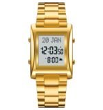SKMEI - 2092 - Qibla Azan Time Reminder Prayer Watch - gold