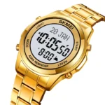 SKMEI - 2097 - Qibla Azan Time Reminder Prayer Watch - gold/white
