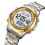 SKMEI - 2097 - Qibla Azan Time Reminder Prayer Watch - silver/gold-white
