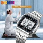 SKMEI - 2113 - Qibla Azan Time Reminder Prayer Watch - silver-white - Image 4