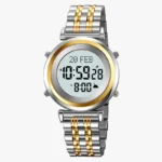 SKMEI - 2139 - Qibla Azan Time Reminder Prayer Watch - silver/gold-white - Image 2