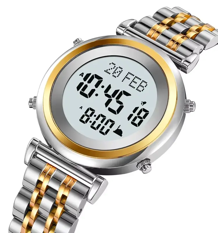 2139-15.webp SKMEI - 2139 - Qibla Azan Time Reminder Prayer Watch - silver/gold-white - Image 1
