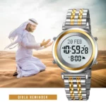 SKMEI - 2139 - Qibla Azan Time Reminder Prayer Watch - silver/gold-white - Image 4