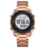 SKMEI - 2143 - Qibla Azan Time Reminder Prayer Watch - rose gold/white - Image 2