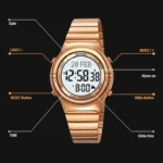 Skmei - 2200 - Qibla Azan Time Reminder Prayer Watch - rose gold - Image 3