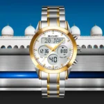 SKMEI - 2381 - Qibla Azan Time Reminder Prayer Watch - gold/silver - Image 2