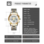 SKMEI - 2381 - Qibla Azan Time Reminder Prayer Watch - gold/silver - Image 5