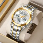 SKMEI - 2381 - Qibla Azan Time Reminder Prayer Watch - gold/silver - Image 3