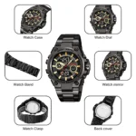 SKMEI - 2416 - Dual Display Sports Watch - black/gold - Image 4
