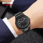 SKMEI - 2423 - Elegant Classic Multifunction Sqaure Dial Watch - black - Image 2