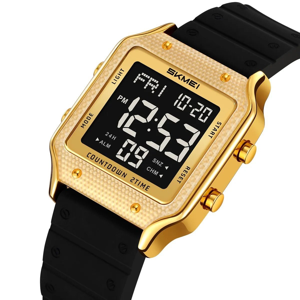 2526-10-1.jpeg Skmei - 2526 - Women Digital Watch Original Silicone Strap - Gold Black - Image 1