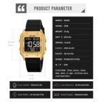 Skmei - 2526 - Women Digital Watch Original Silicone Strap - Gold Black - Image 5