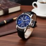 SKMEI - 9070 - Luxury Men Watch - blue leather - Image 3