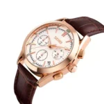 SKMEI - 9127 - Chronograph Leather Strap Watch - white - Image 2