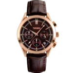 SKMEI - 9127 - Chronograph Leather Strap Watch - brown