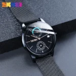 SKMEI - 9182 - Premium Minimalist Mesh Watch - black - Image 4