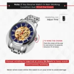 SKMEI - 9222 - Luxury Automatic Skeleton Watch - silver/blue - Image 2