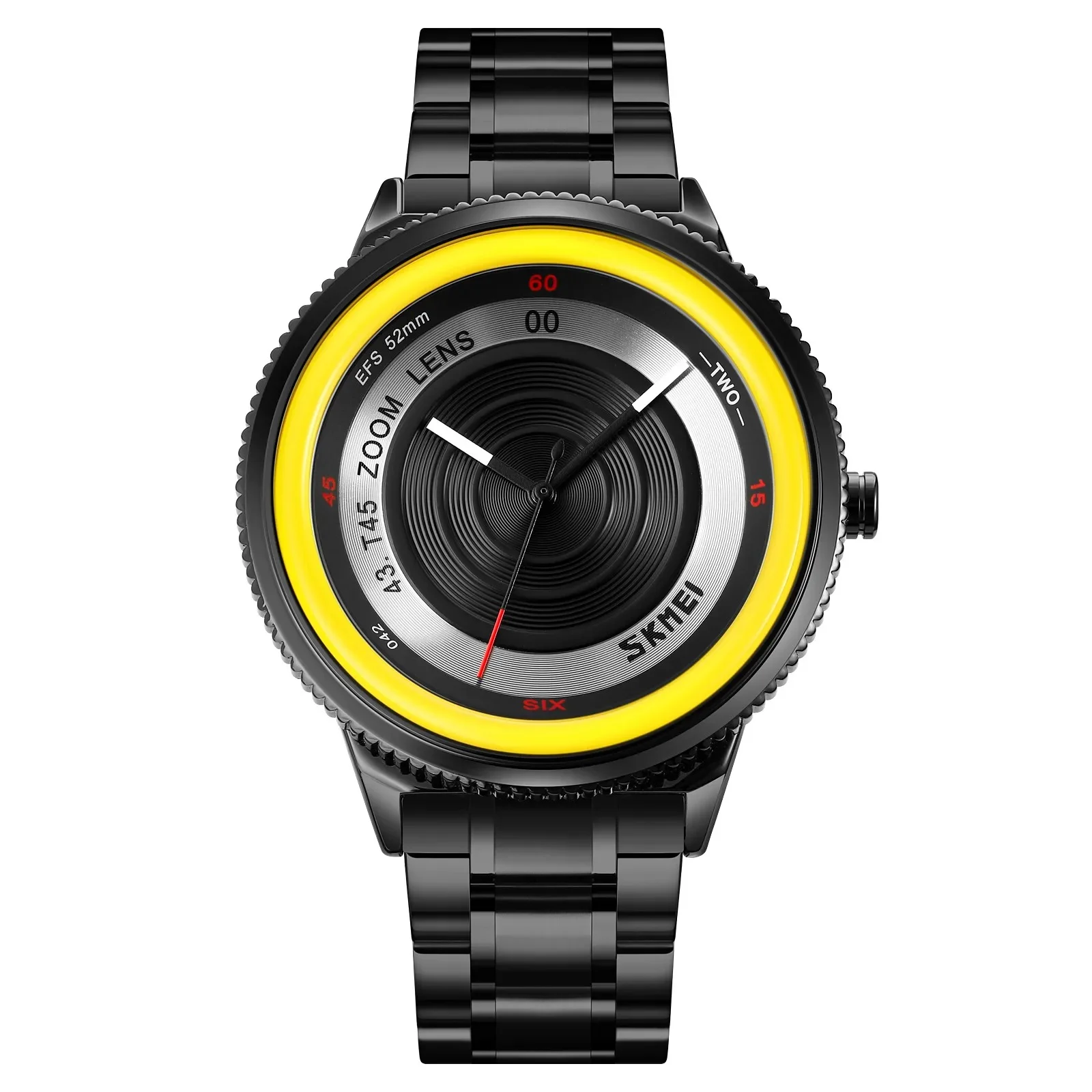 9267-8-1.webp SKMEI - 9267 - Camera Lens Inspired Unique Wristwatch - yellow - Image 1