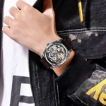 SKMEI - 9271 - Premium Automatic Skeleton Watch - red - Image 5