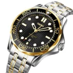 Skmei - 9276 - Quartz Casual Luxury Business Analog Watch - silver/gold-black-Steel - Image 2
