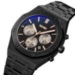 SKMEI - 9296 - Analog Stainless Steel Chronograph Quartz Watch - black/black