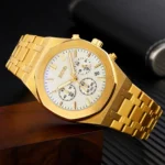 SKMEI - 9296 - Analog Stainless Steel Chronograph Quartz Watch - gold/silver - Image 4
