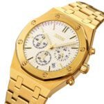 SKMEI - 9296 - Analog Stainless Steel Chronograph Quartz Watch - gold/silver - Image 2