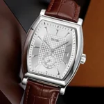 Skmei- 9306 - Leather Strap Quartz Alloy case Downsecond - silver/silver - Image 4