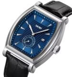 Skmei - 9306 - Leather Strap Quartz Alloy case Downsecond - Silver/Blue - Image 2