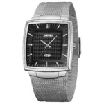 SKMEI - 9311 - Elegant Square Quartz Mesh Edition Watch - silver/black