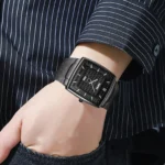 SKMEI - 9311 - Elegant Square Quartz Mesh Edition Watch - black/black - Image 4