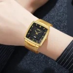 SKMEI - 9311 - Elegant Square Quartz Mesh Edition Watch - gold/black - Image 5