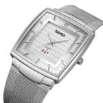 SKMEI - 9311 - Elegant Square Quartz Mesh Edition Watch - silver/silver - Image 2